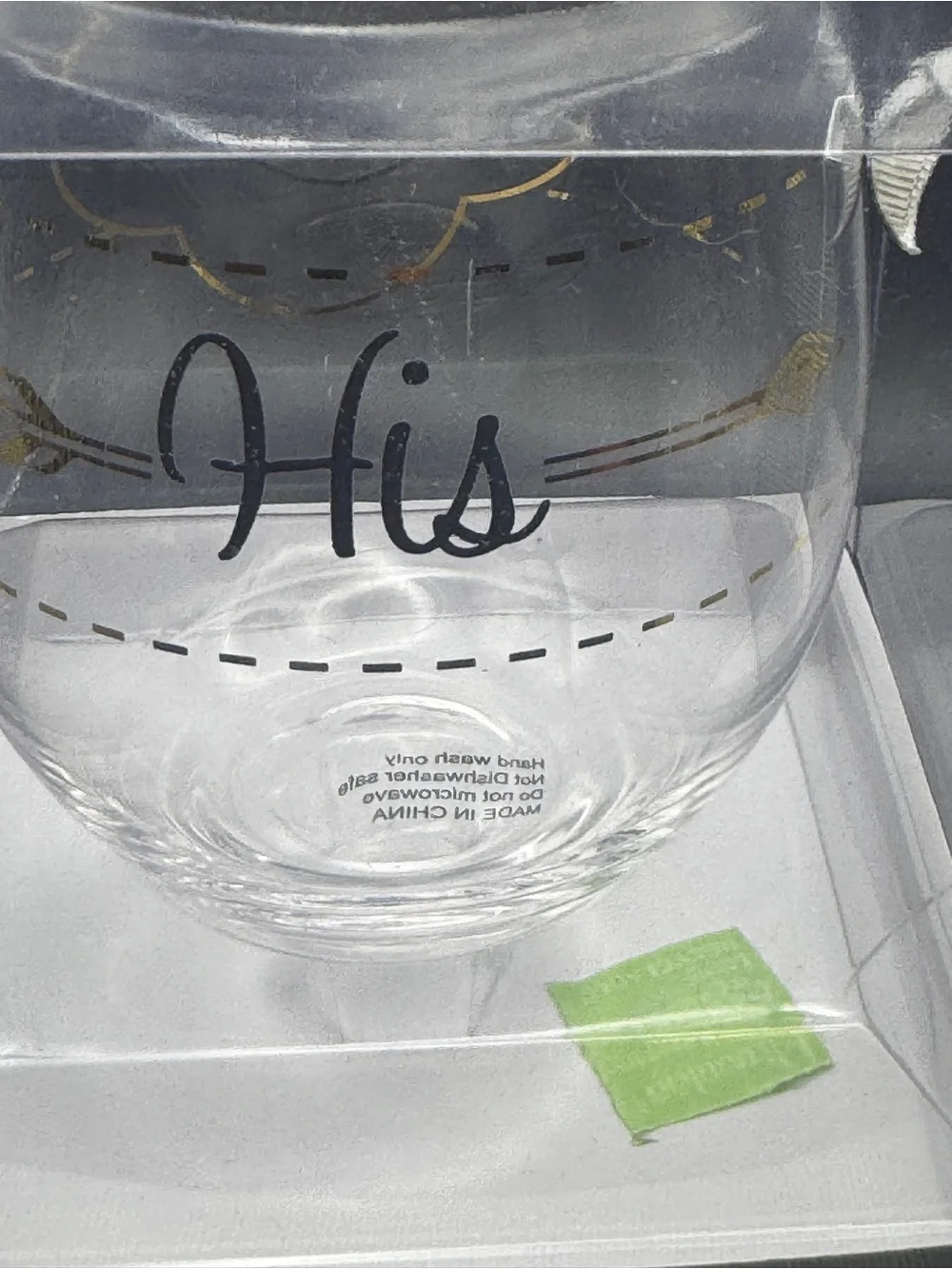 His & Hers Gold Arrow Stemless Wine Glasses Set